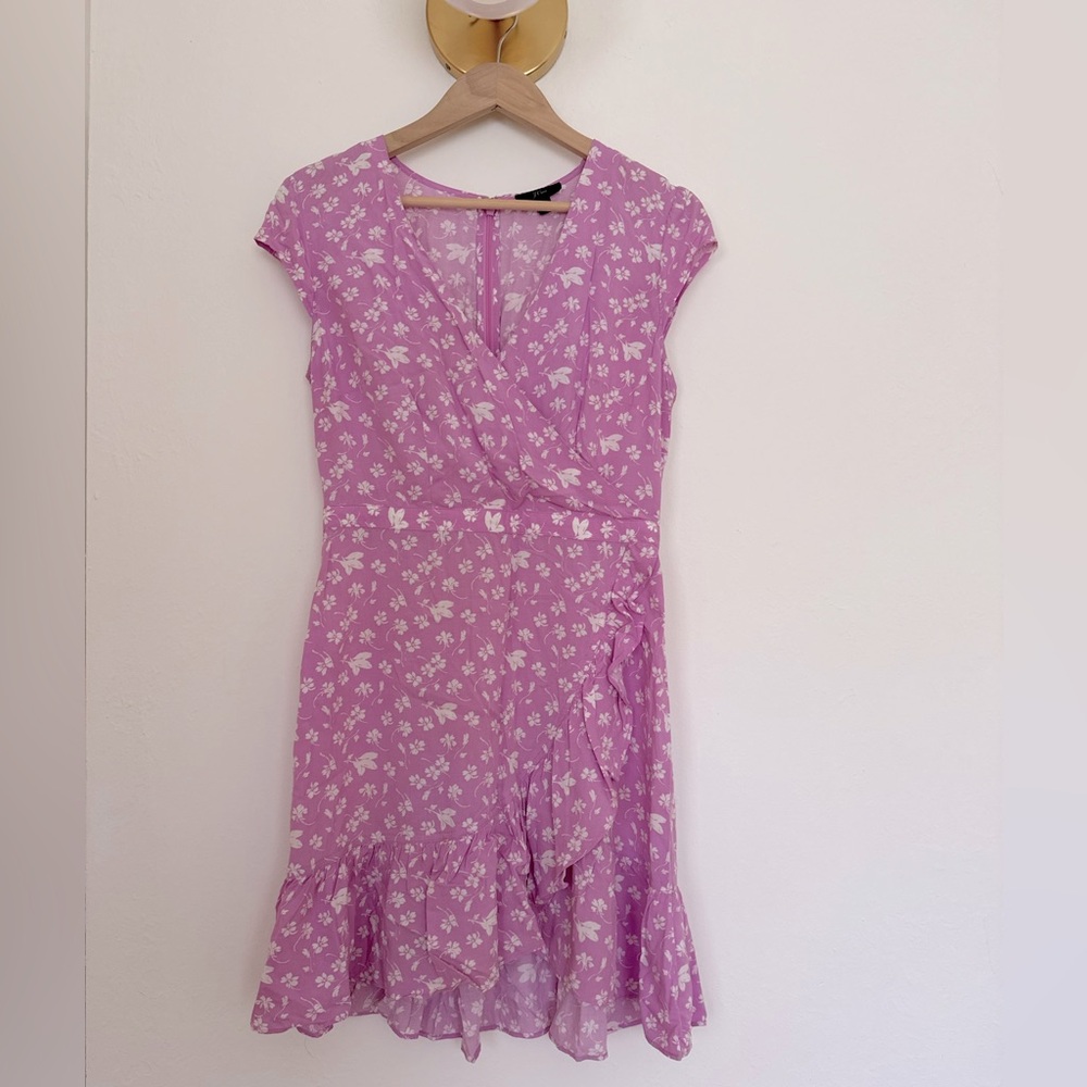 J Crew - Floral Pink Mini Wrap Dress - Size 6 (Medium)